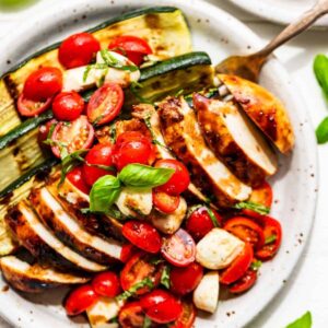 Power Grilled Chicken Caprese & Zucchini Bowls