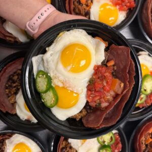 Power Sweet Potato Chorizo Hash with Eggs