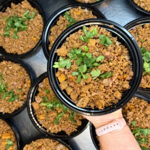 Power Ground Beef Zucchini Sweet Potato Bowl